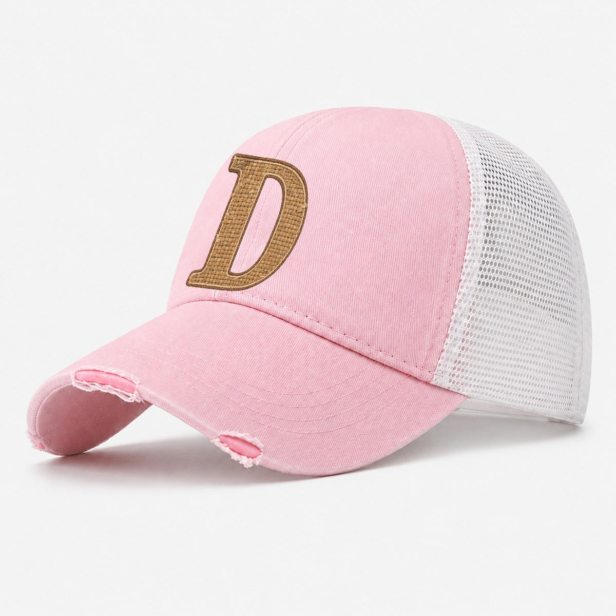 Woven Tweed D Monogram Washed Trucker Hat – Light Pink