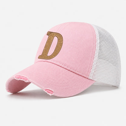Woven Tweed D Monogram Washed Trucker Hat – Light Pink