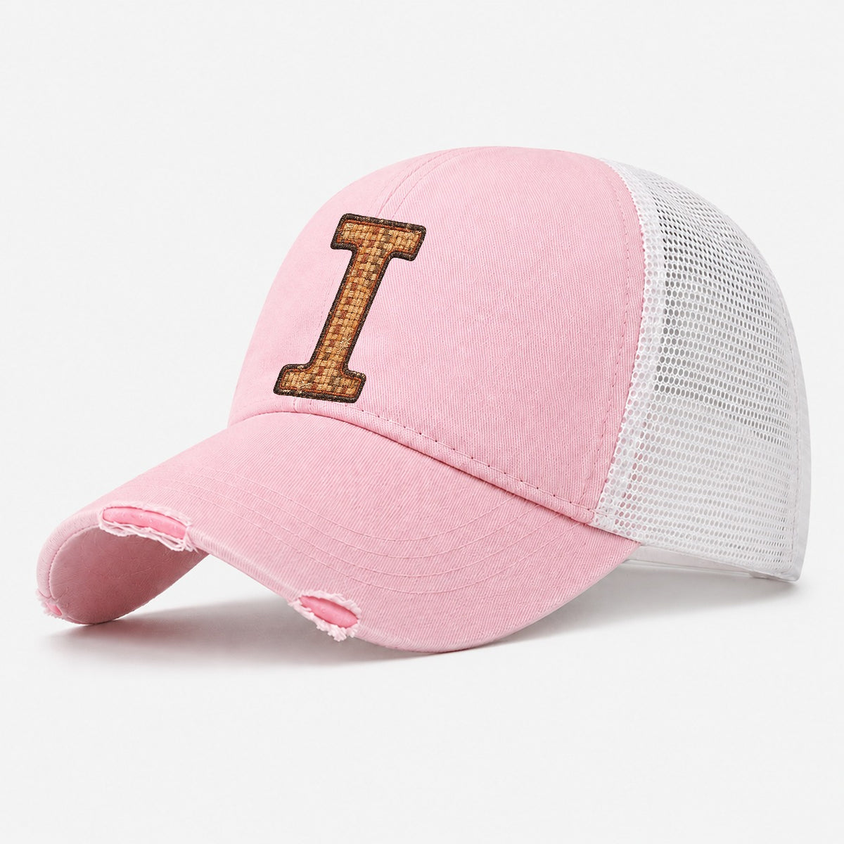 Woven Tweed I Monogram Washed Trucker Hat – Light Pink