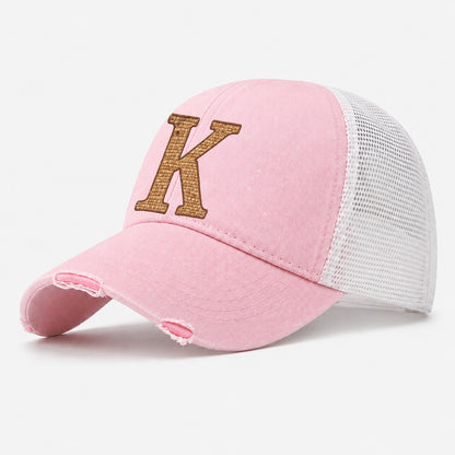 Woven Tweed K Monogram Washed Trucker Hat – Light Pink
