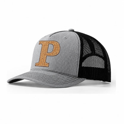 Woven Tweed P Monogram Trucker Hat – Sport Grey Black
