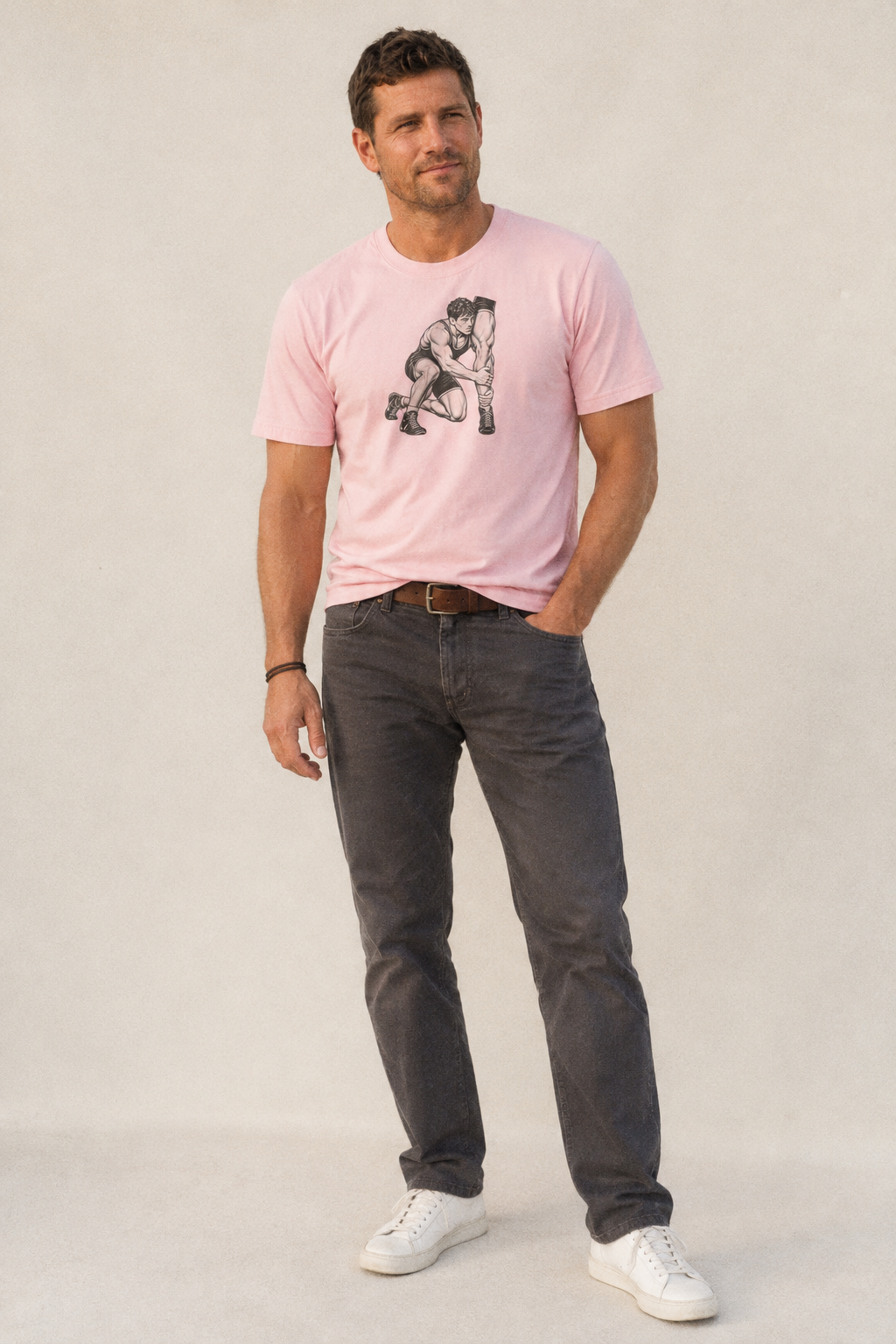 Wrestler Single Leg Entry Global Sports Ink Figures Classic T Shirt 2Ddef5C0 – studio model photo