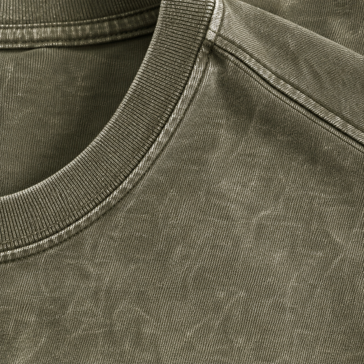 Yorkshire Terrier Dog Vintage T-shirt – army-green fabric close-up