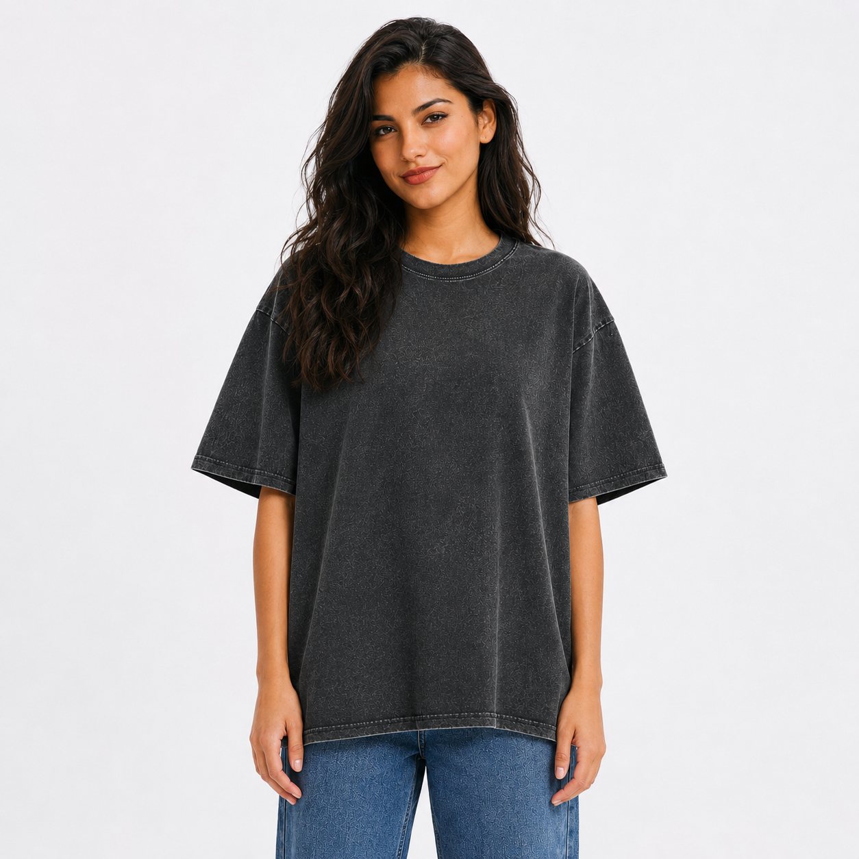 Yorkshire Terrier Dog Vintage T-shirt – black worn by a model