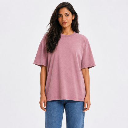 Yorkshire Terrier Dog Vintage T-shirt – dusty-rose worn by a model