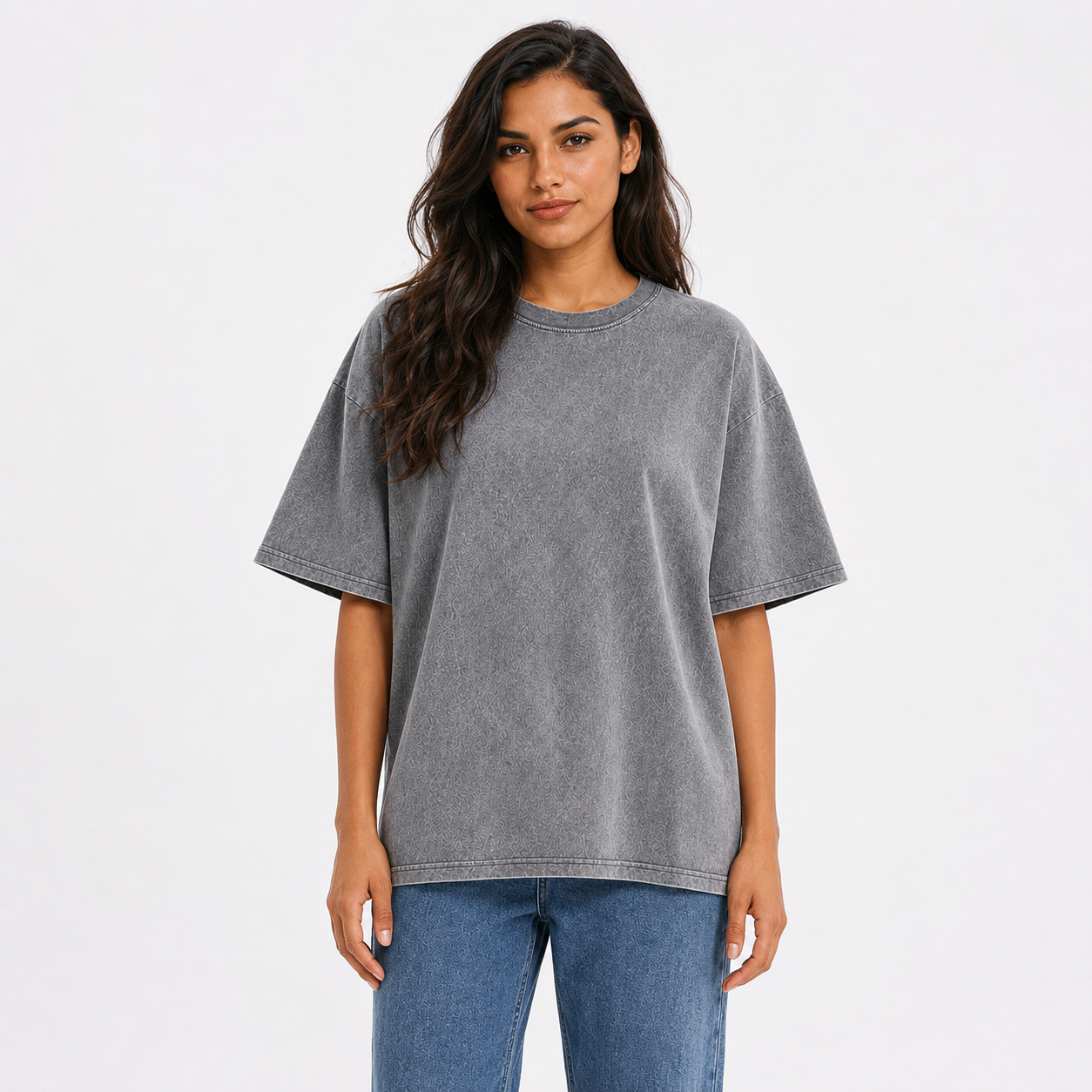 Yorkshire Terrier Dog Vintage T-shirt – grey worn by a model