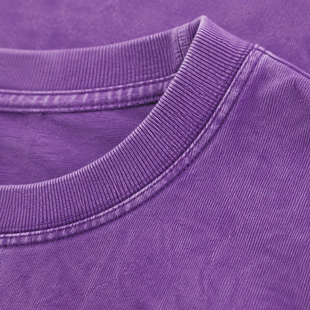 Yorkshire Terrier Dog Vintage T-shirt – purple fabric close-up