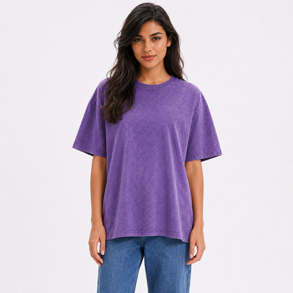 Yorkshire Terrier Dog Vintage T-shirt – purple worn by a model