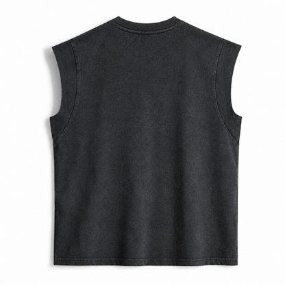 Yorkshire Terrier Dog Vintage Washed Tank – black back view