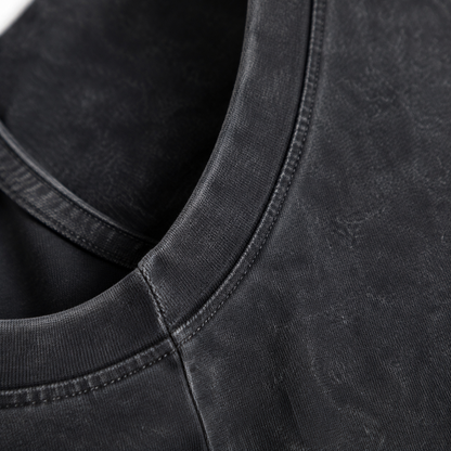 Yorkshire Terrier Dog Vintage Washed Tank – black fabric close-up