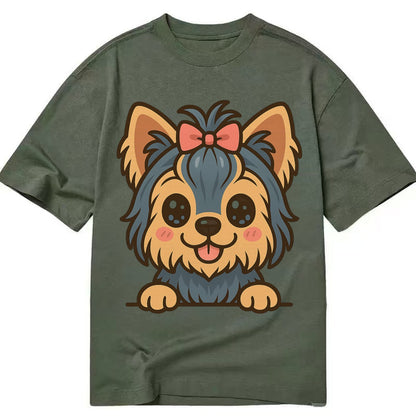 Yorkshire Terrier - Modern tiny dog logo - Classic T-shirt – Army Green