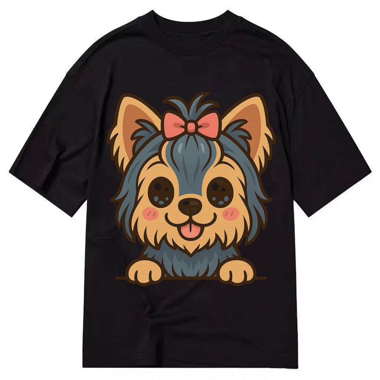Yorkshire Terrier - Modern tiny dog logo - Classic T-shirt – Black
