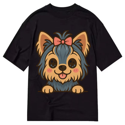 Yorkshire Terrier - Modern tiny dog logo - Classic T-shirt – Black