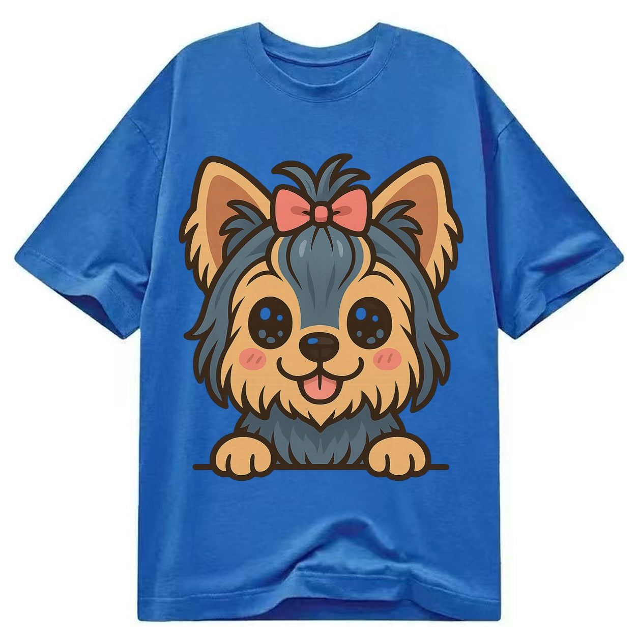 Yorkshire Terrier - Modern tiny dog logo - Classic T-shirt – Blue
