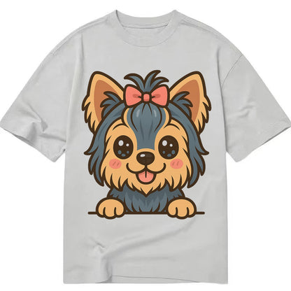 Yorkshire Terrier - Modern tiny dog logo - Classic T-shirt – Grey