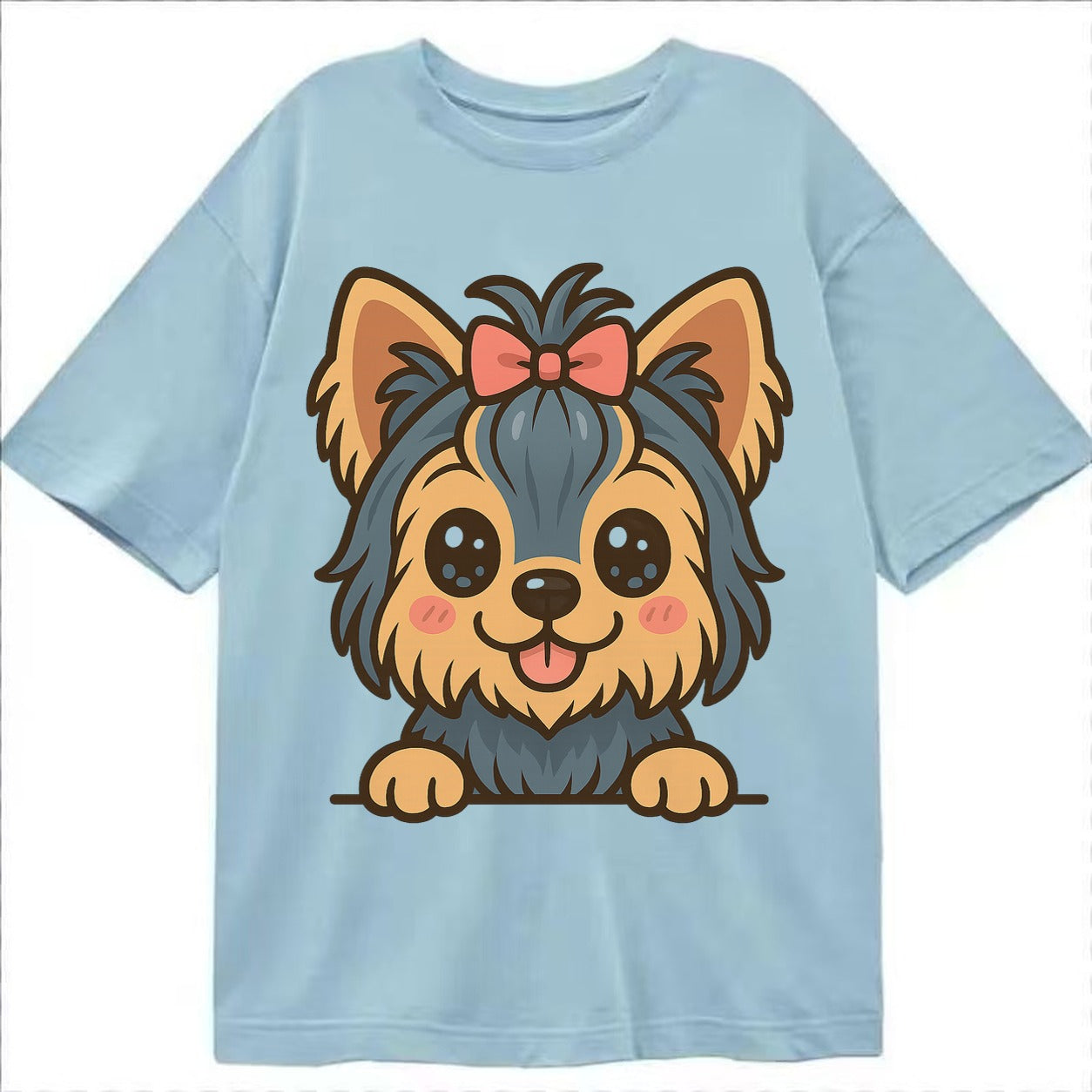 Yorkshire Terrier - Modern tiny dog logo - Classic T-shirt – Light Blue