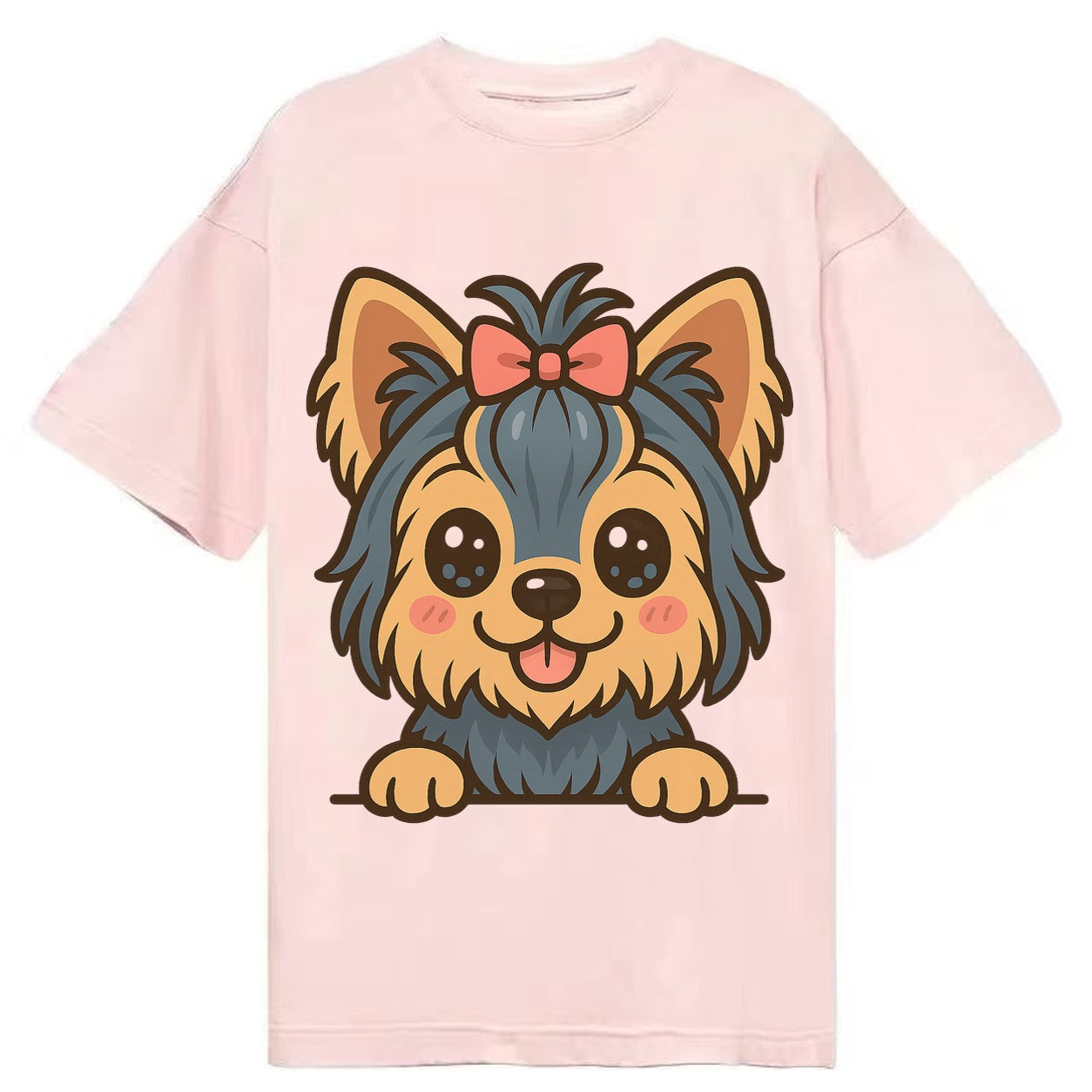 Yorkshire Terrier - Modern tiny dog logo - Classic T-shirt – Pink