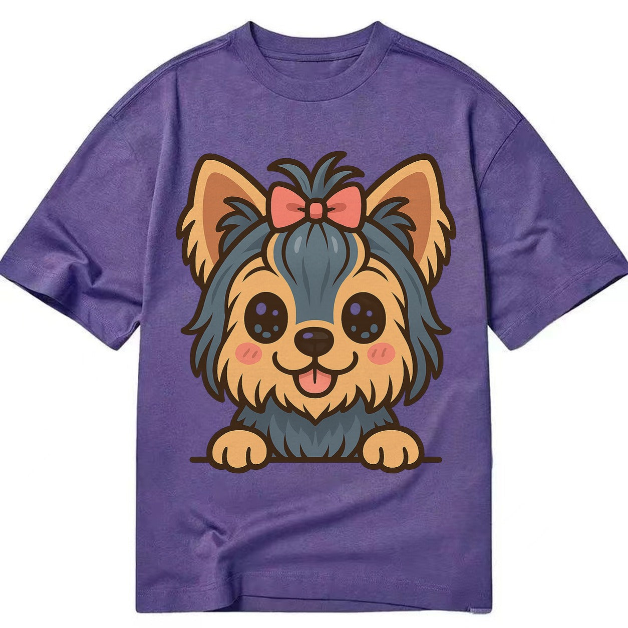 Yorkshire Terrier - Modern tiny dog logo - Classic T-shirt – Purple