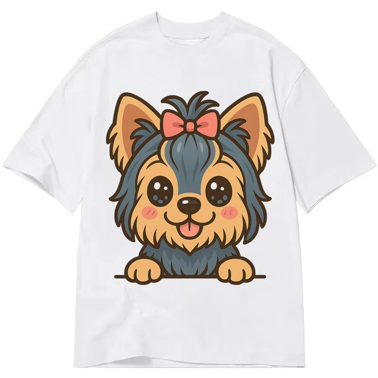 Yorkshire Terrier - Modern tiny dog logo - Classic T-shirt – White