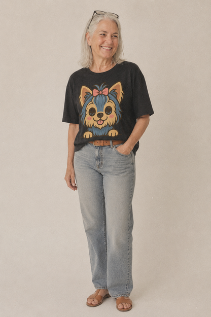 Yorkshire Terrier - Modern tiny dog logo - Classic T-shirt – studio model photo