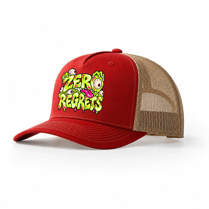 Zero Regrets Crazy Styles Trucker Hat – Red Khaki